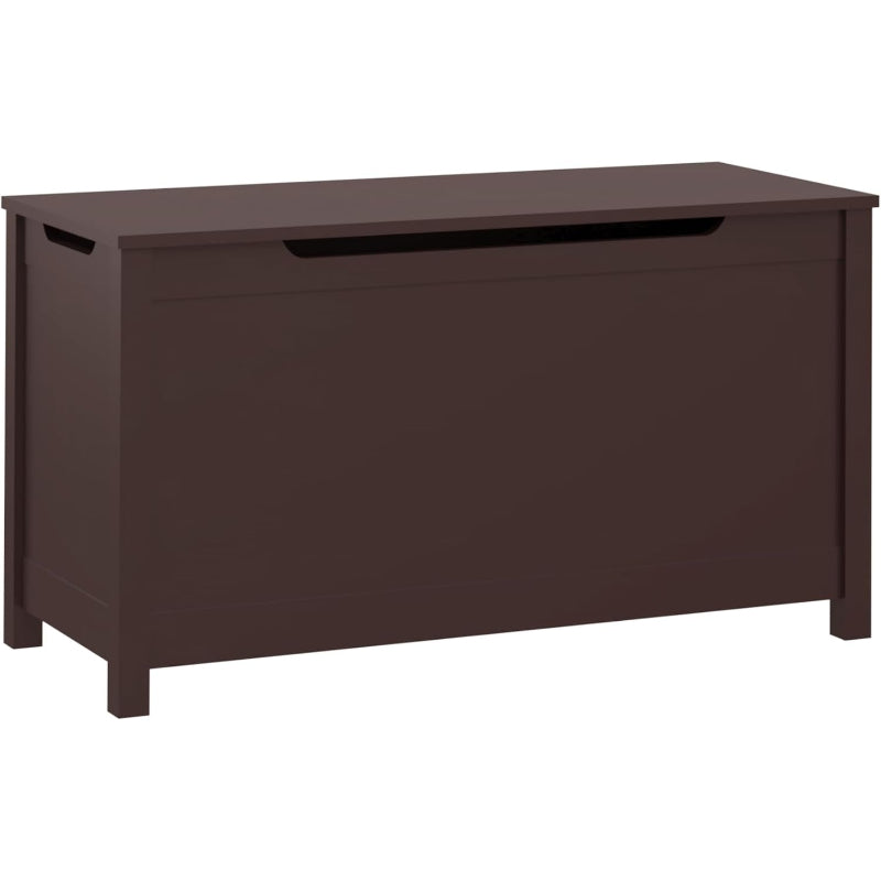 31.5" Wooden Storage Trunk with Safety Hinged Lid