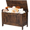 29.7" Kids Wooden Toy Chest Bench with Safety Hinge