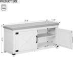 39.4" Shoe Bench with Padded Seat & Doors