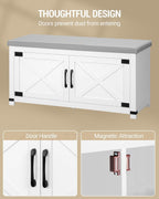 39.4" Shoe Bench with Padded Seat & Doors