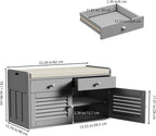 Shoe Bench with 2 Drawers & Cushioned Seat