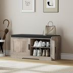 Shoe Bench with 2 Doors & Padded Seat