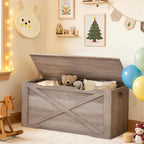 39.3" Farmhouse Toy Chest with Metal Hinge
