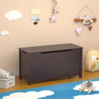 31.5" Wooden Storage Trunk with Safety Hinged Lid