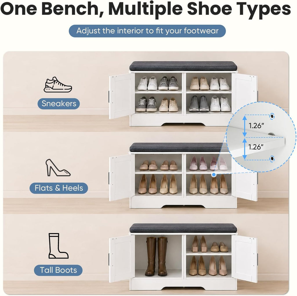 39.4" Entryway Shoe Storage Bench