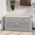 Shoe Bench with 2 Drawers & Cushioned Seat