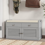 Shoe Bench with 2 Drawers & Cushioned Seat