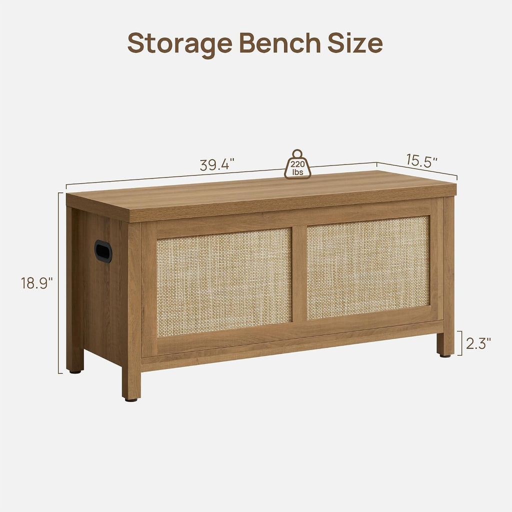 39.4" Rattan Bedroom Storage Bench