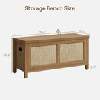 39.4" Rattan Bedroom Storage Bench