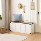 White‑Walnut Large Farmhouse Storage Chest Bench