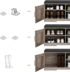 Shoe Bench with 2 Doors & Padded Seat