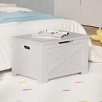 23.6" Wooden Storage Chest Bench with Safety Hinge