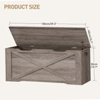 39.3" Farmhouse Toy Chest with Metal Hinge