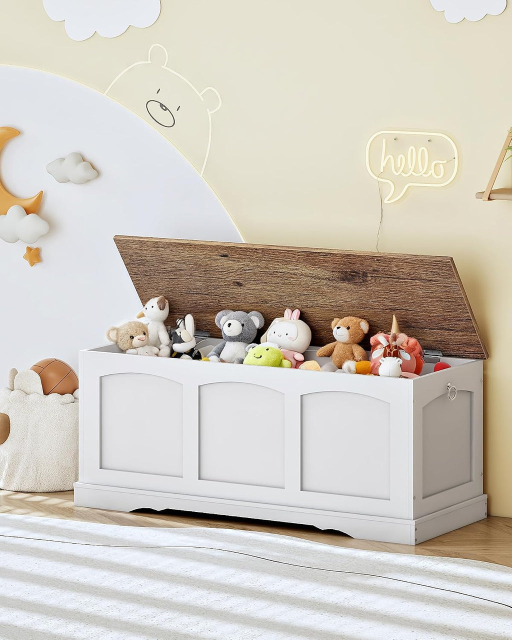39.4" Storage Chest Bench with Safety Hinge