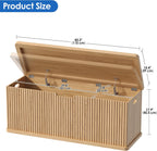 Oak 45.3" Fluted Wooden Storage Chest Bench