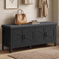 47.2" Farmhouse Entryway Shoe Bench with Cushion