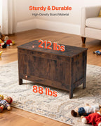 29.7" Kids Wooden Toy Chest Bench with Safety Hinge