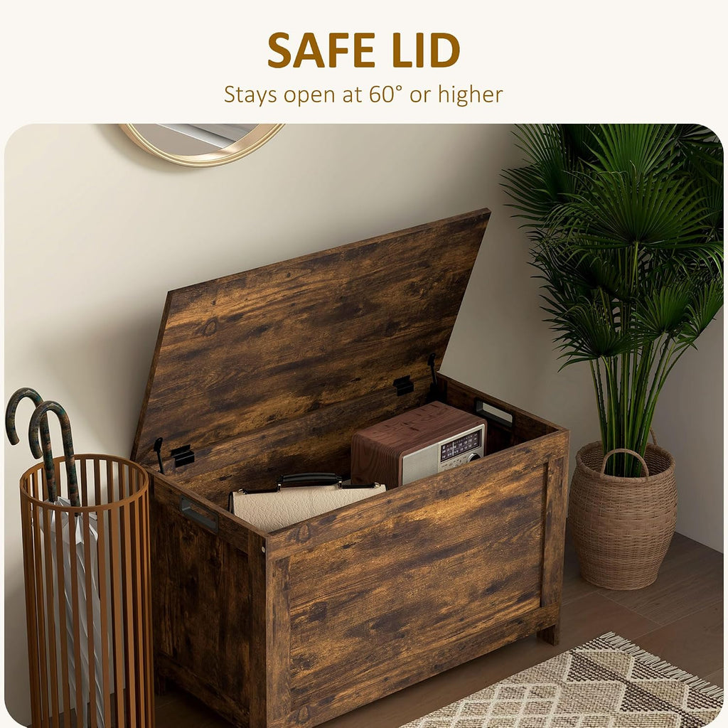 29.9" Storage Bench with Cut‑Out Handles