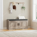 Shoe Bench with 2 Doors & Padded Seat