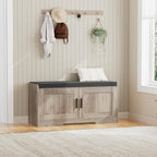 Shoe Bench with 2 Doors & Padded Seat