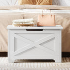 23.6" Wooden Storage Chest Bench with Safety Hinge