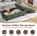 45" Storage Ottoman Bench with Wooden Tray
