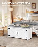 39.4" Shoe Bench with Padded Seat & Doors
