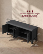 47.2" Farmhouse Entryway Shoe Bench with Cushion