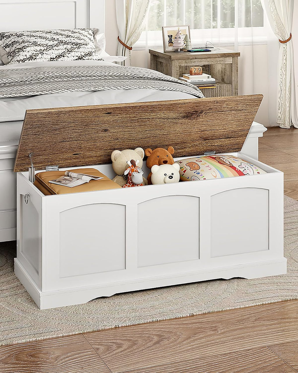 39.4" Storage Chest Bench with Safety Hinge
