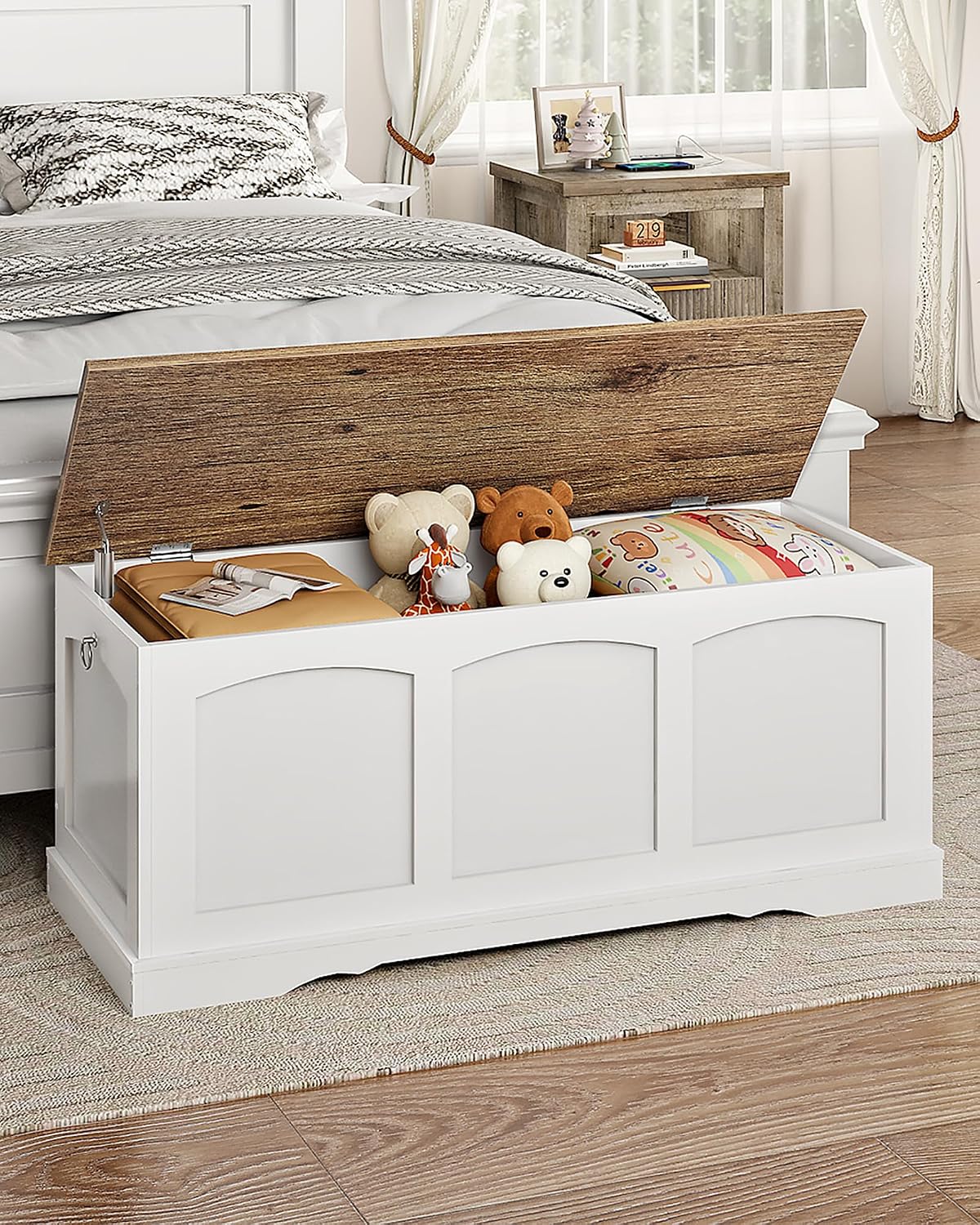 39.4" Storage Chest Bench with Safety Hinge