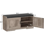 Shoe Bench with 2 Doors & Padded Seat