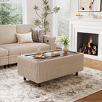 40" Corduroy Convertible Storage Ottoman Bench