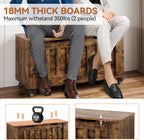 39.4" Wooden Storage Chest Bench with 4 Wheels