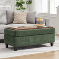 45" Storage Ottoman Bench with Wooden Tray